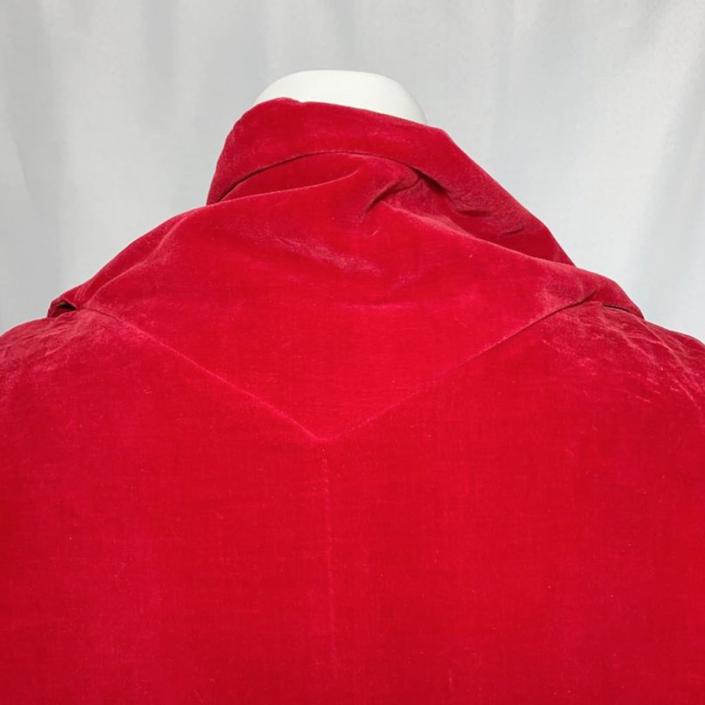 VINTAGE 1930'S Handmaid's Tale Holiday Velvet Maxi Coat w/ built in scarf - Picture 6 of 8
